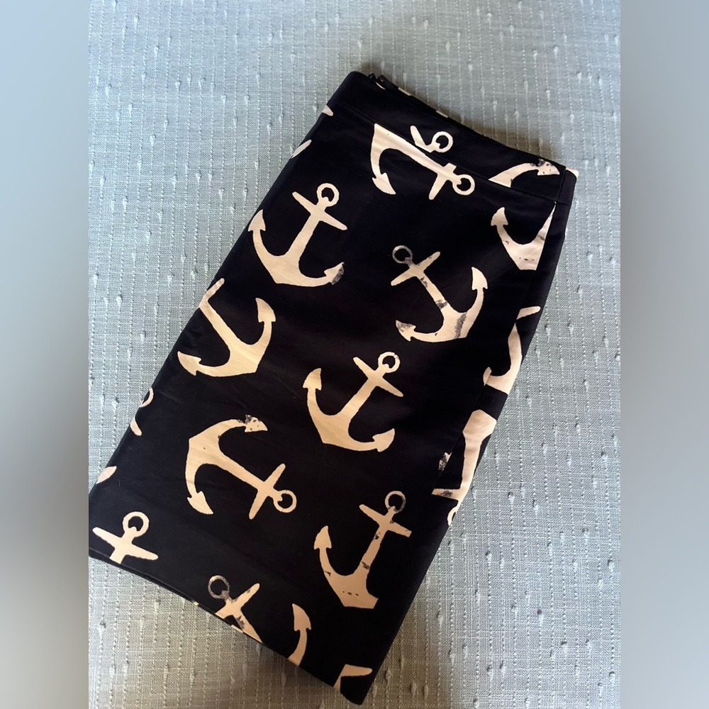 J Crew Navy Anchor Skirt